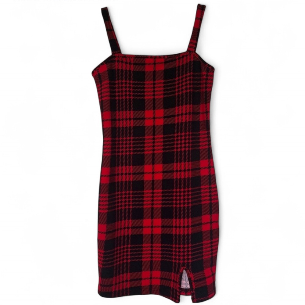 Red and Black Plaid Women's Dress